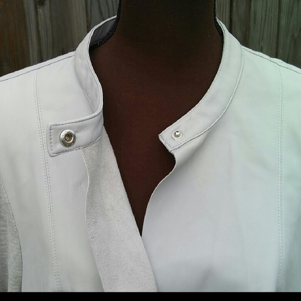 Alfani faux leather and linen jacket size Medium